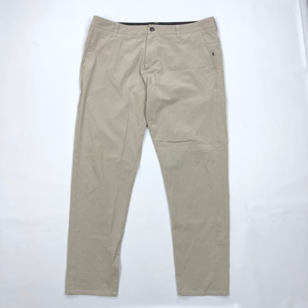 Vuori Aim Pant Mens 36 Beige Tan Technical Stretch Chino V431 Athleisure